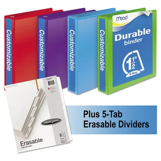 Mead Durable D-Ring View Binder Plus Pack with 1.5-inch Cap