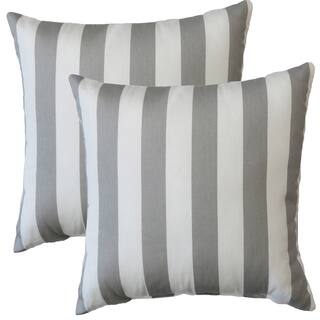 Premiere Home Gray Stripes 17-inch Throw Pillow - Set of 2