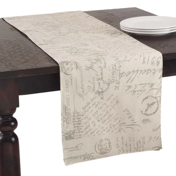 Old Fashioned Script Print Design Table Runner