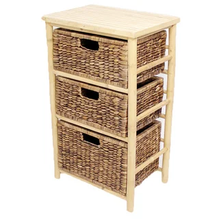 Heather Ann 3-drawer Open Frame Bamboo Cabinet