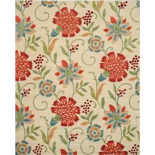 Hand-tufted Wool Ivory Transitional Floral Spring Garden Rug (7'9 x 9'9)