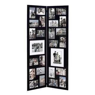 Black 26 Openings Wood Floor-Standing Folding Picture Photo Frame