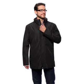 Cole Haan Men's 32-inch Stand Collar Faux Fur Vest Zip-front Jacket