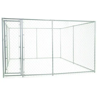 Lucky Dog 2-in-1 10-foot Square/ 15-foot Rectangle Galvanized Chain Link Kennel