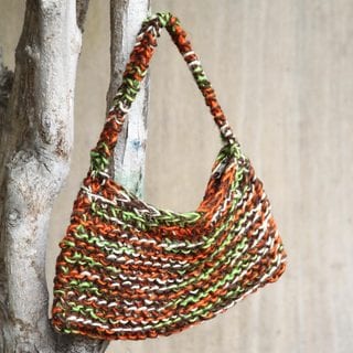 Handcrafted Jute 'Orange Grove' Handbag (Peru)