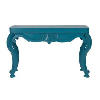 Decorative Oakland Casual Teal Rectangle Console Table