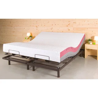 T-Motion 10-inch Split King-size Adjustable Mattresses Set with Two Techno Core Pillows