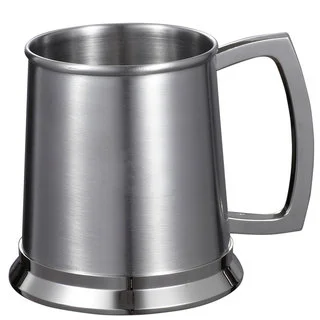 Visol Medi Brushed Stainless Steel 16-ounce Beer Mug