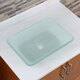 Rectangle Frosted Tempered Glass Bathroom Vessel Sink - Thumbnail 3