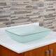 Rectangle Frosted Tempered Glass Bathroom Vessel Sink - Thumbnail 5