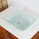 Rectangle Frosted Tempered Glass Bathroom Vessel Sink - Thumbnail 0