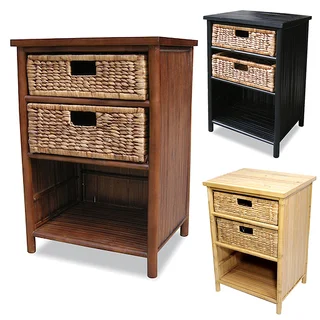 Heather Ann Enclosed Bamboo Cabinet with 2-Drawers