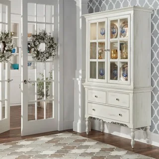 McKay Country Antique White Display Buffet Storage China Cabinet by TRIBECCA HOME