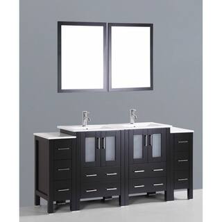 Bosconi AB224U2S 72-inch Double Vanity with Mirrors and Faucets