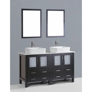 Bosconi AB230RC 60-inch Double Vanity with Mirrors and Faucets