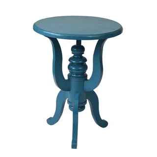 Decorative Deadwood Blue Round Accent Table