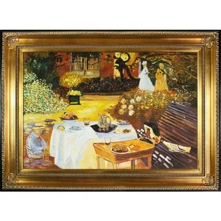 Claude Monet The Luncheon Hand Painted Framed Canvas Art