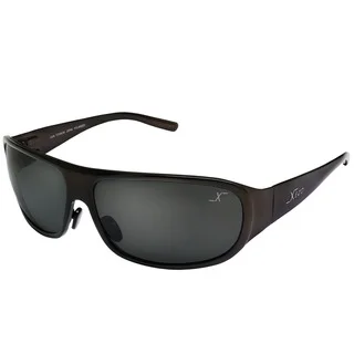 Xezo Men's Incognito Solid Titanium Polarized Wrap Sunglasses
