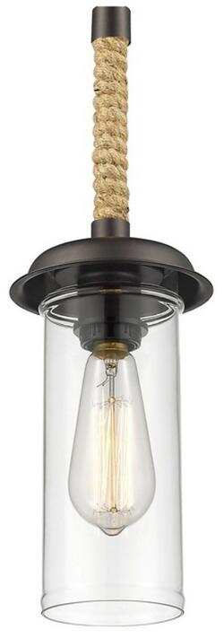 Vintage glass hemp rope pendant lamp light