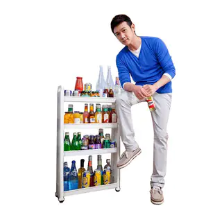 Four Shelf Movable Storage Rack