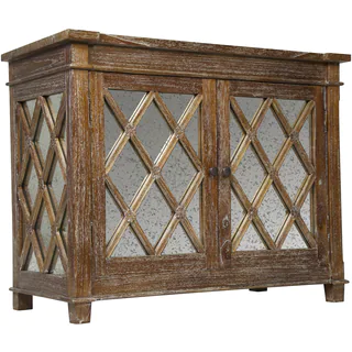 Elis Wood and Antique Glass Sideboard Media Center