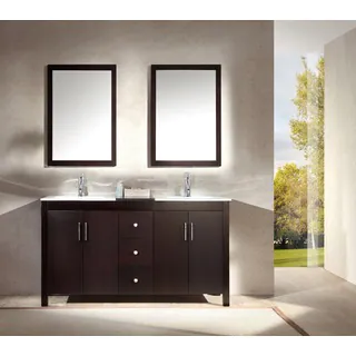 Hanson 60-inch Double Sink Vanity Set in Espresso