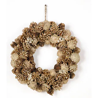 15 Inch Pine Cone on a wire base Jewel Glitter Wreath, Packed 1 Each