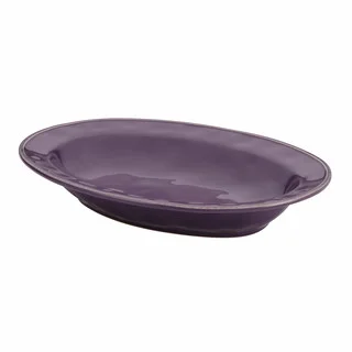 Rachael Ray Cucina Dinnerware 12-Inch Stoneware Oval Serving Bowl, Lavender Purple