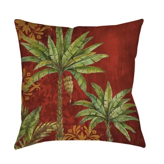 Thumbprintz Palms Red Decorative Throw Pillow