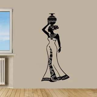 Stylish African Girl Sticker Vinyl Wall Art