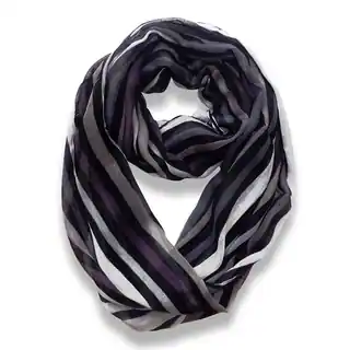 Peach Couture Trendy Black Striped Print Infinity Scarf