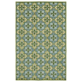 Indoor/Outdoor Luka Green Tile Rug (8'8 x 12'0)