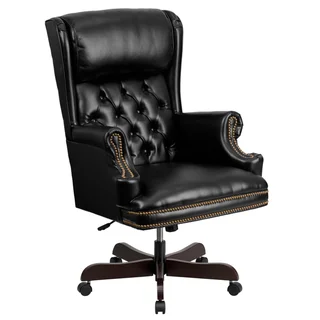 High Back Traditional Tufted Leather Executive Office Chair