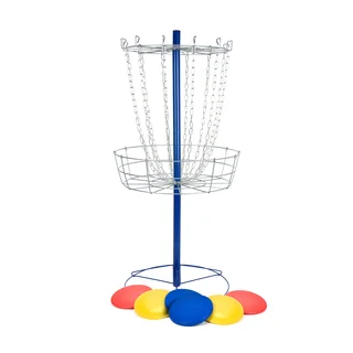Metal Disc Frisbee Golf Goal Set with 6 Discs