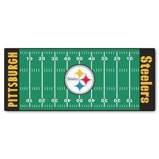 Fanmats Machine-made Pittsburgh Steelers Green Nylon Football Field Runner (2'5 x 6')
