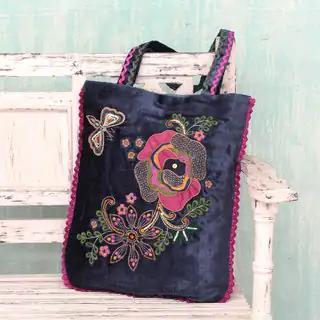 Applique 'Butterfly Garden' Shoulder Bag (India)