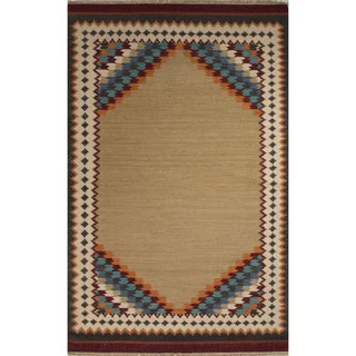 Flatweave Southwestern Oriental Pattern Warm sand/ Crème brulee (4' x 6') Area Rug