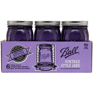 Ball Canning Jar 6/PkgQuart Heritage Collection Purple