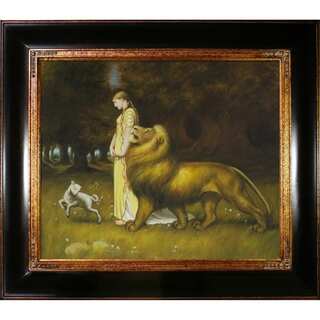 Briton Riviere 'Una and the Lion' Hand Painted Framed Canvas Art