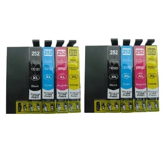 8-pack Replacing T252XL Ink Cartridge for Epson WF-3620 WF-3640 WF-7110 WF-7610 WF-7620 Printer