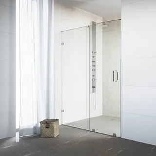 VIGO Ryland 64-inch Frameless Shower Door with 3/8" Clear and Stainless Steel Hardware