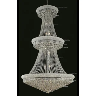 Elegant Lighting Chrome Royal-cut Crystal Clear Large 42-inch Hanging Chandelier