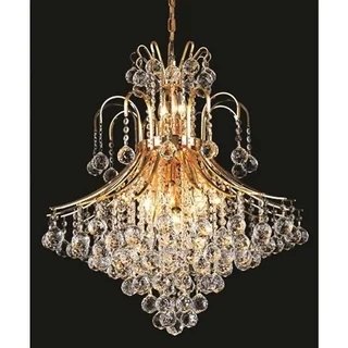 Elegant Lighting Gold 25-inch Royal-cut Crystal Clear Hanging 15-light Chandelier