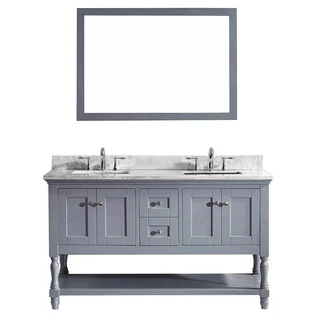 Virtu USA Julianna 60-inch Double Bathroom Vanity Cabinet Set in Grey
