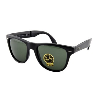 Ray-Ban RB4105 Folding Wayfarer Sunglasses - 601 Glossy Black (G-15XLT Lens) - 50mm