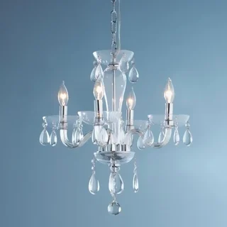 Gatsby Collection 4-light Chrome Finish and Clear Blown Glass Chandelier