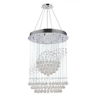 Saturn Collection 7-light Chrome Finish Clear Crystal Galaxy Suspension Chandelier