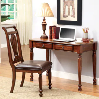Furniture of America Lorelai 2-piece Dark Oak Desk and Chair Set
