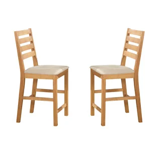 Cafe Pub Natural Oak Counter Height Stool (Set of 2)