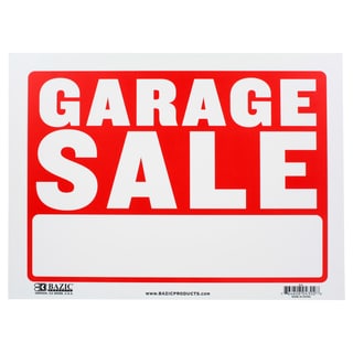 Bazic Small Garage Sale Sign (9 x 12 inches)